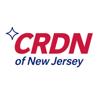 CRDN of New Jersey logo with red bold letters and a blue star burst icon
